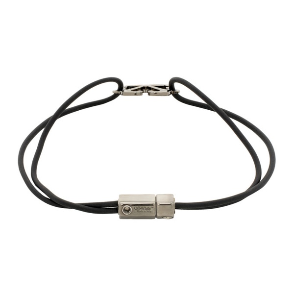  오프화이트 Off-White Black & Gunmetal Arrow Cable Bracelet 241607M142002