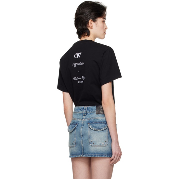  오프화이트 Off-White Black Cropped T-Shirt 241607F110011