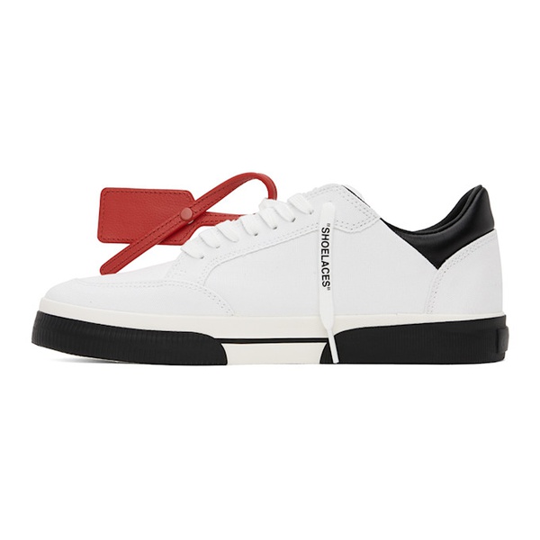  오프화이트 Off-White White & Black New Low Vulcanized Sneakers 241607M237011