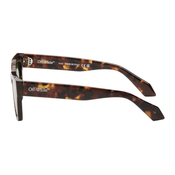  오프화이트 Off-White Tortoiseshell Midland Sunglasses 241607M134049