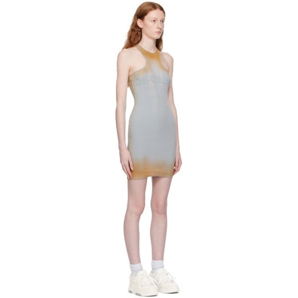  오프화이트 Off-White Blue & Tan Laundry Minidress 231607F052010