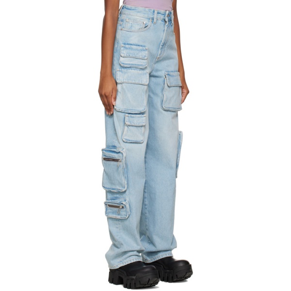  오프화이트 Off-White Blue Bleach Multipocket Jeans 222607F069014