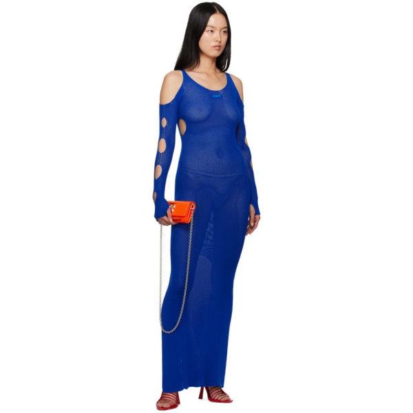  오프화이트 Off-White Blue Hole Net Maxi Dress 231607F055011