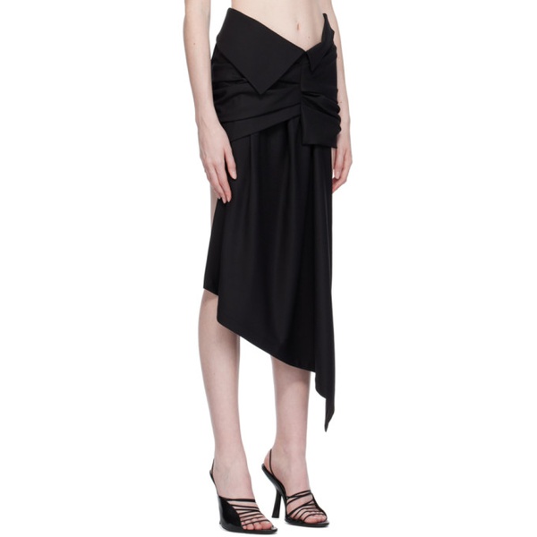  오프화이트 Off-White Black Asymmetrical Miniskirt 231607F090006