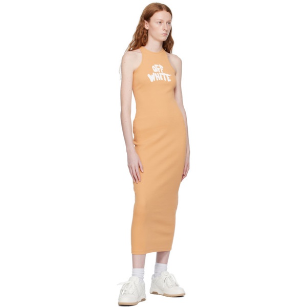 오프화이트 Off-White Orange Printed Midi Dress 231607F054005