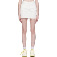오프화이트 Off-White White Frayed Miniskirt 231607F090011