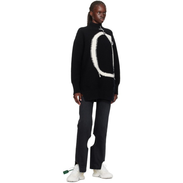  오프화이트 Off-White Black Loose Thread Sweater 232607F099003