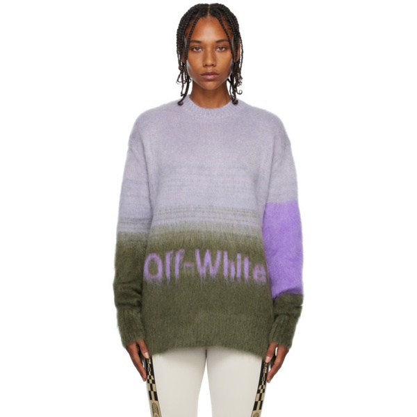 스텔라 맥카트니 오프화이트 Off-White Purple & Green Helvetica Sweater 222607F096016