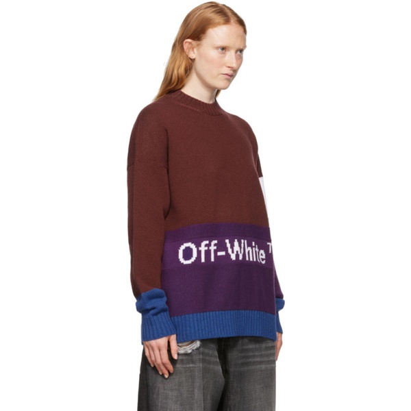  오프화이트 Off-White Burgundy Colorblocked Sweater 222607F096004
