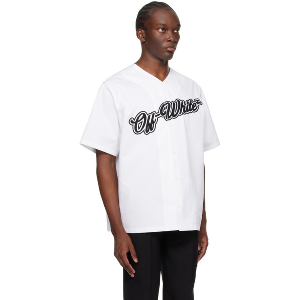  오프화이트 Off-White White Embroidered Shirt 241607M192002