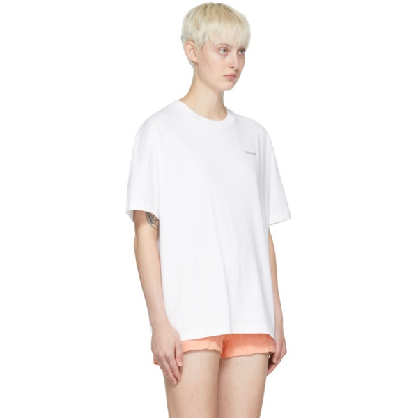  오프화이트 Off-White White Cotton T-Shirt 221607F110056