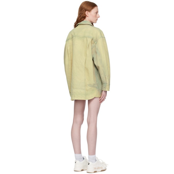  오프화이트 Off-White Green Garment-Dyed Minidress 231607F052017