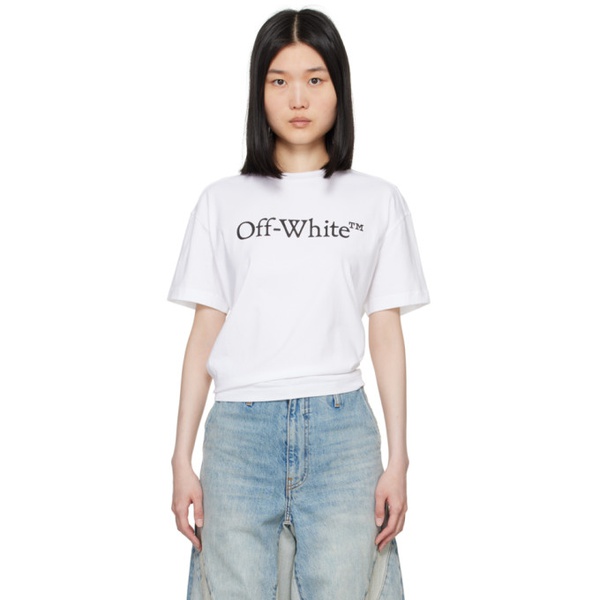 오프화이트 Off-White White Big Bookish Skate T-Shirt 242607F110003