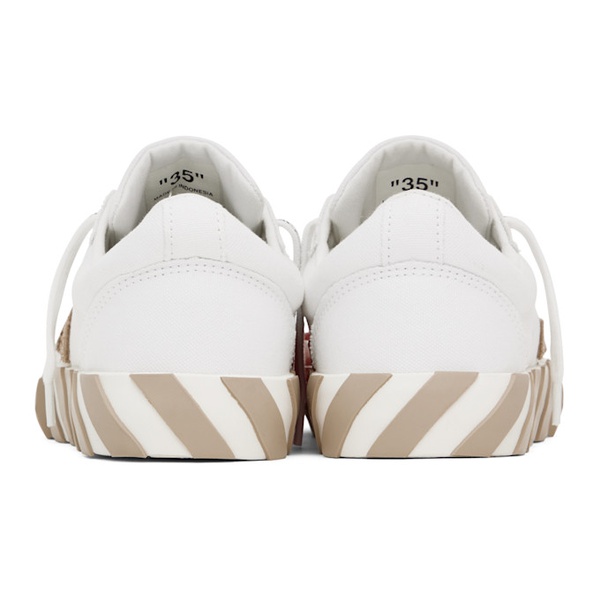  오프화이트 Off-White White & Tan Vulcanized Sneakers 231607F128024