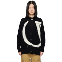 오프화이트 Off-White Black Maxi Logo Cardigan 242607F095000