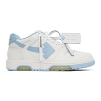 오프화이트 Off-White White & Blue Out Of Office Leather Sneakers 242607M237034