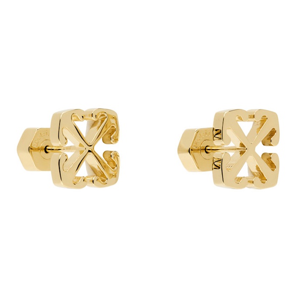  오프화이트 Off-White Gold Mini Arrow Earrings 242607F022000