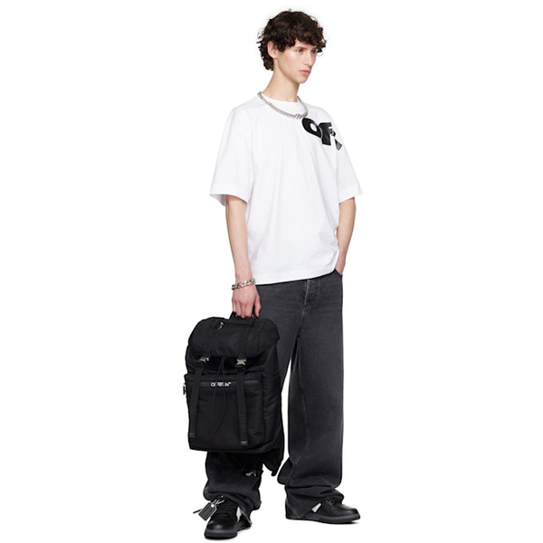  오프화이트 Off-White Black Outdoor Flap Backpack 242607M166000