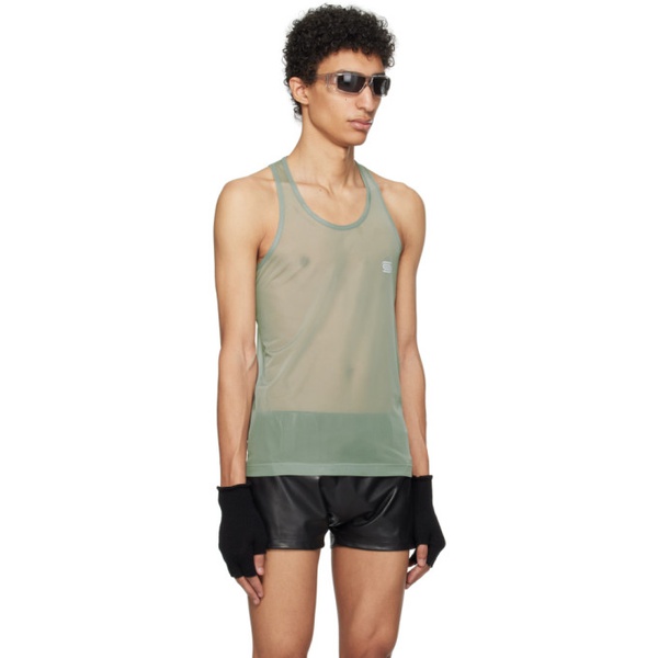  Olly Shinder Green Racer Back Tank Top 241077M214002