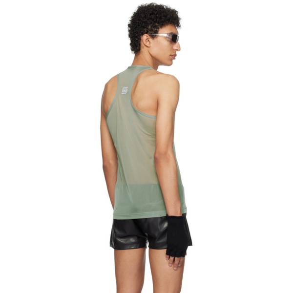  Olly Shinder Green Racer Back Tank Top 241077M214002