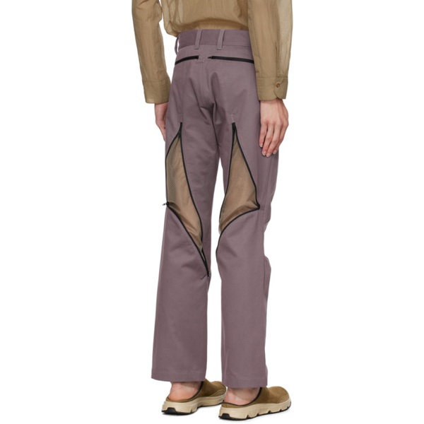 Olly Shinder Purple Zip Trousers 232077M191004
