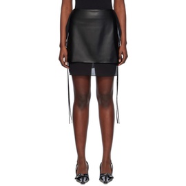 Ol?nich Black Layered Faux-Leather Miniskirt 241958F090000