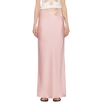 Ol?nich Pink Floral Cutout Maxi Skirt 241958F093000