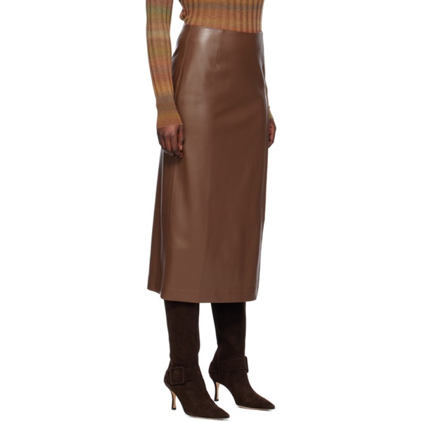  Ol?nich Brown Cutout Faux-Leather Midi Skirt 241958F092002