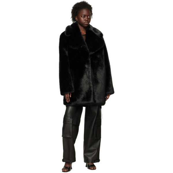  Ol?nich Black Cropped Faux-Fur Coat 222958F059004