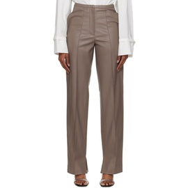 Ol?nich Taupe Two-Pocket Faux-Leather Trousers 222958F087006