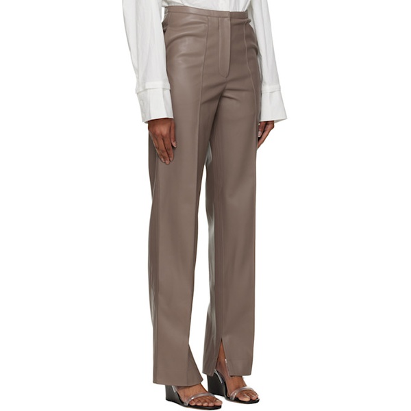 Ol?nich Taupe Two-Pocket Faux-Leather Trousers 222958F087006