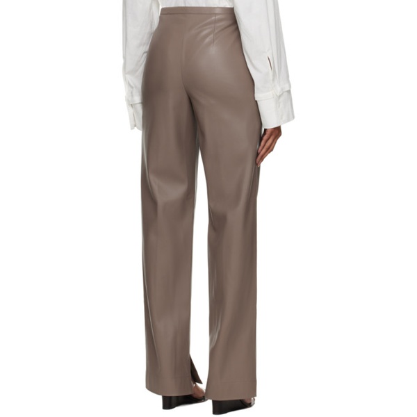  Ol?nich Taupe Two-Pocket Faux-Leather Trousers 222958F087006