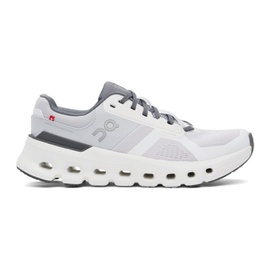 On White & Gray Cloudrunner 2 Sneakers 242585M237053