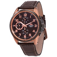 Orient MEN'S Sports Leather Brown Dial Watch FUY05003T0