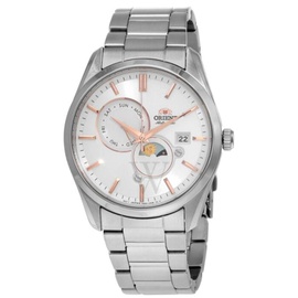 Orient MEN'S Sun and Moon Stainless Steel White Dial Watch RA-AK0306S10B