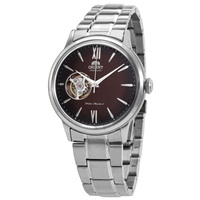 Orient MEN'S Helios Stainless Steel Brown (Open Heart) Dial Watch RA-AG0027Y
