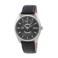 Orient MEN'S Multi Year Leather Black Dial Watch RA-BA0006B10B