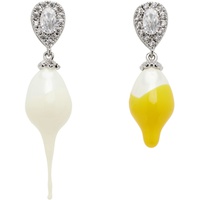 오토링거 Ottolinger Yellow & White Pearl Drop Earrings 232016F022002