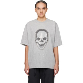 오토링거 Ottolinger Gray Crystal-Cut T-Shirt 241016F110007