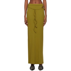 오토링거 Ottolinger Khaki Rib Maxi Skirt 241016F093002