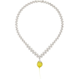 오토링거 Ottolinger SSENSE Exclusive Silver & Yellow Diamond Dip Necklace 241016F023000