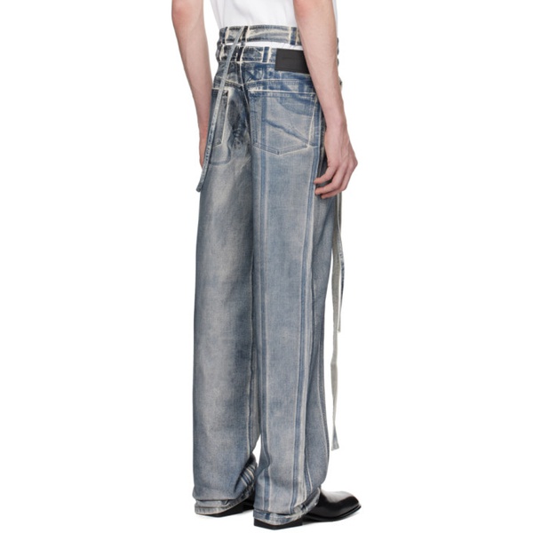  오토링거 Ottolinger SSENSE Exclusive Blue Signature Wrap Jeans 241016M186004