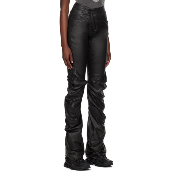  오토링거 Ottolinger SSENSE Exclusive Black Faux-Leather Pants 241016F084000