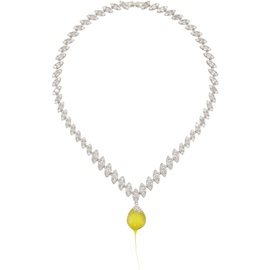 오토링거 Ottolinger SSENSE Exclusive Silver & Yellow Diamond Dip Necklace 241016M145001