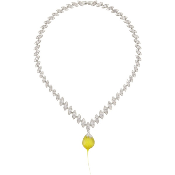  오토링거 Ottolinger SSENSE Exclusive Silver & Yellow Diamond Dip Necklace 241016M145001