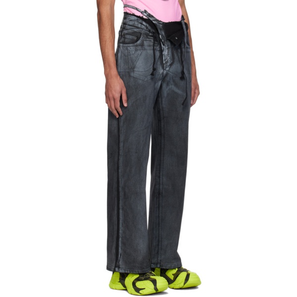  오토링거 Ottolinger Black Double Fold Jeans 241016M186001