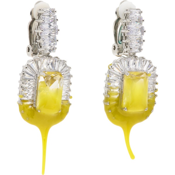  오토링거 Ottolinger Silver & Yellow Diamond Dip Clip Earrings 241016F022005