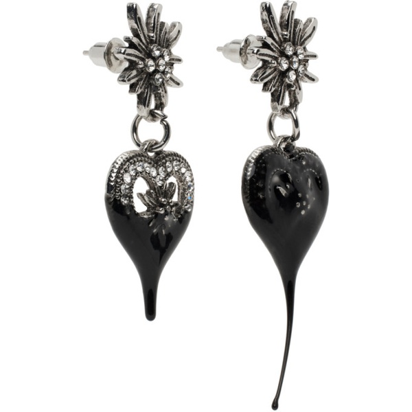  오토링거 Ottolinger Silver Dipped Flower Heart Earrings 241016M144010