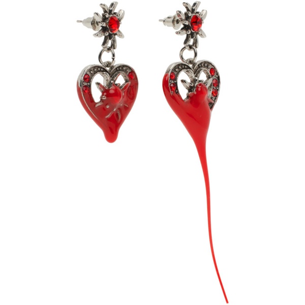 오토링거 Ottolinger Silver Dipped Heart Earrings 241016M144011
