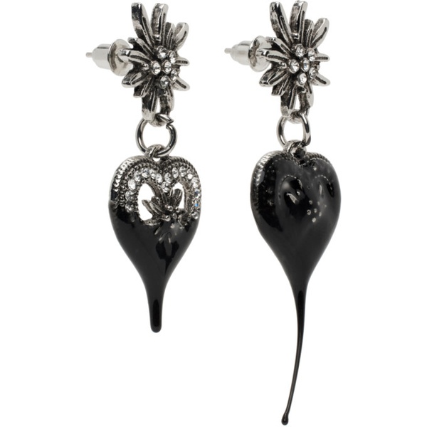  오토링거 Ottolinger Silver Dipped Flower Heart Earrings 241016F022014